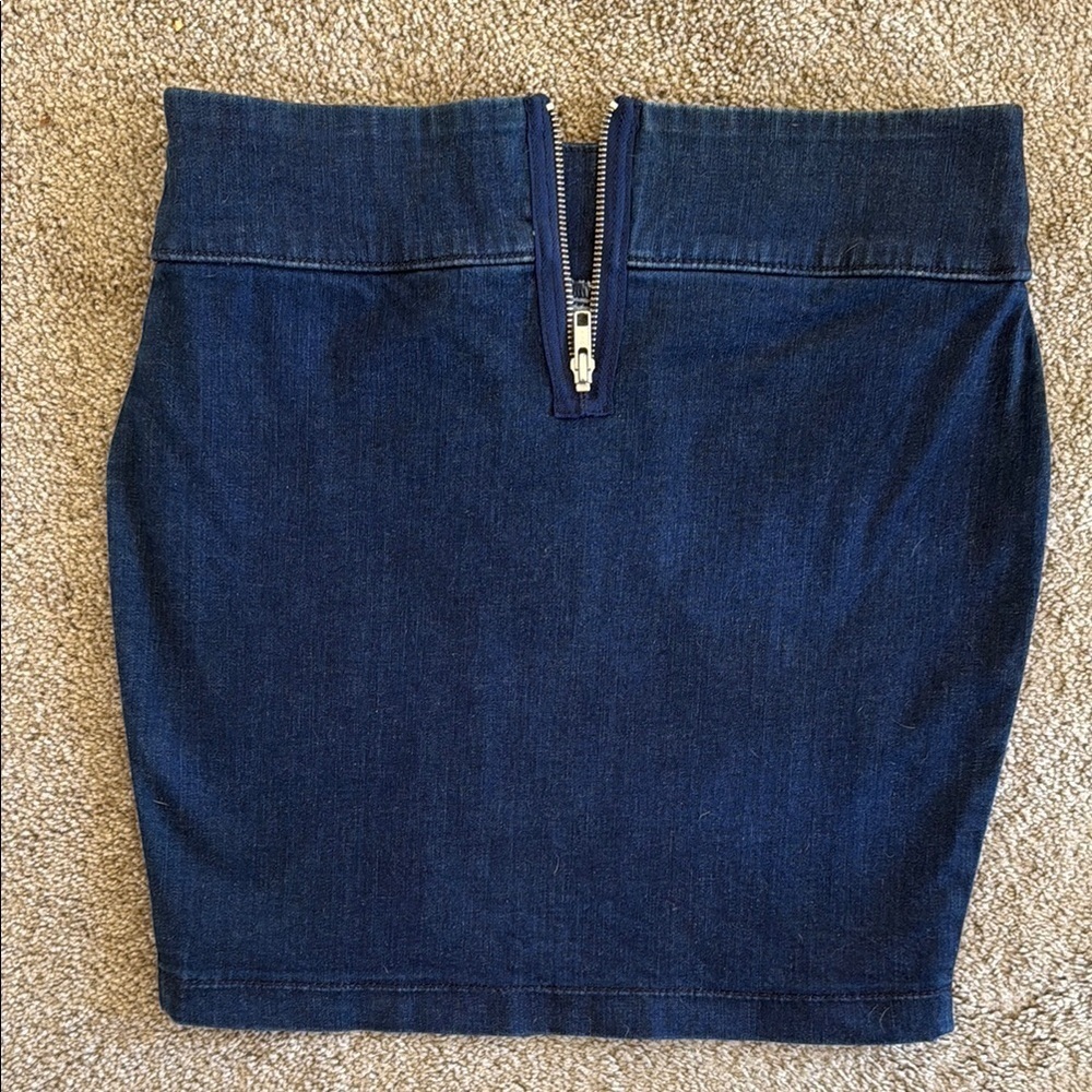PINK VS- Stretchy Denim Pencil Mini Skirt Y2K - Picture 2 of 4